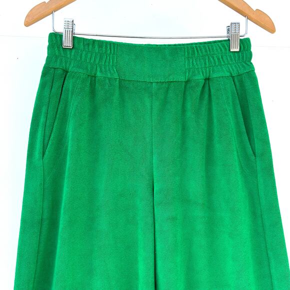 ME+EM 3 Piece Set Toweling Wide Leg Cropped Green Sweatpants Tank Polo 4 Cotton - Picture 11 of 15